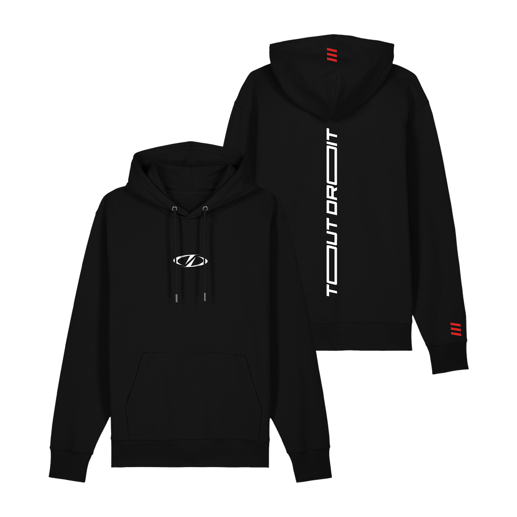 Hoodie Tout Droit - Noir