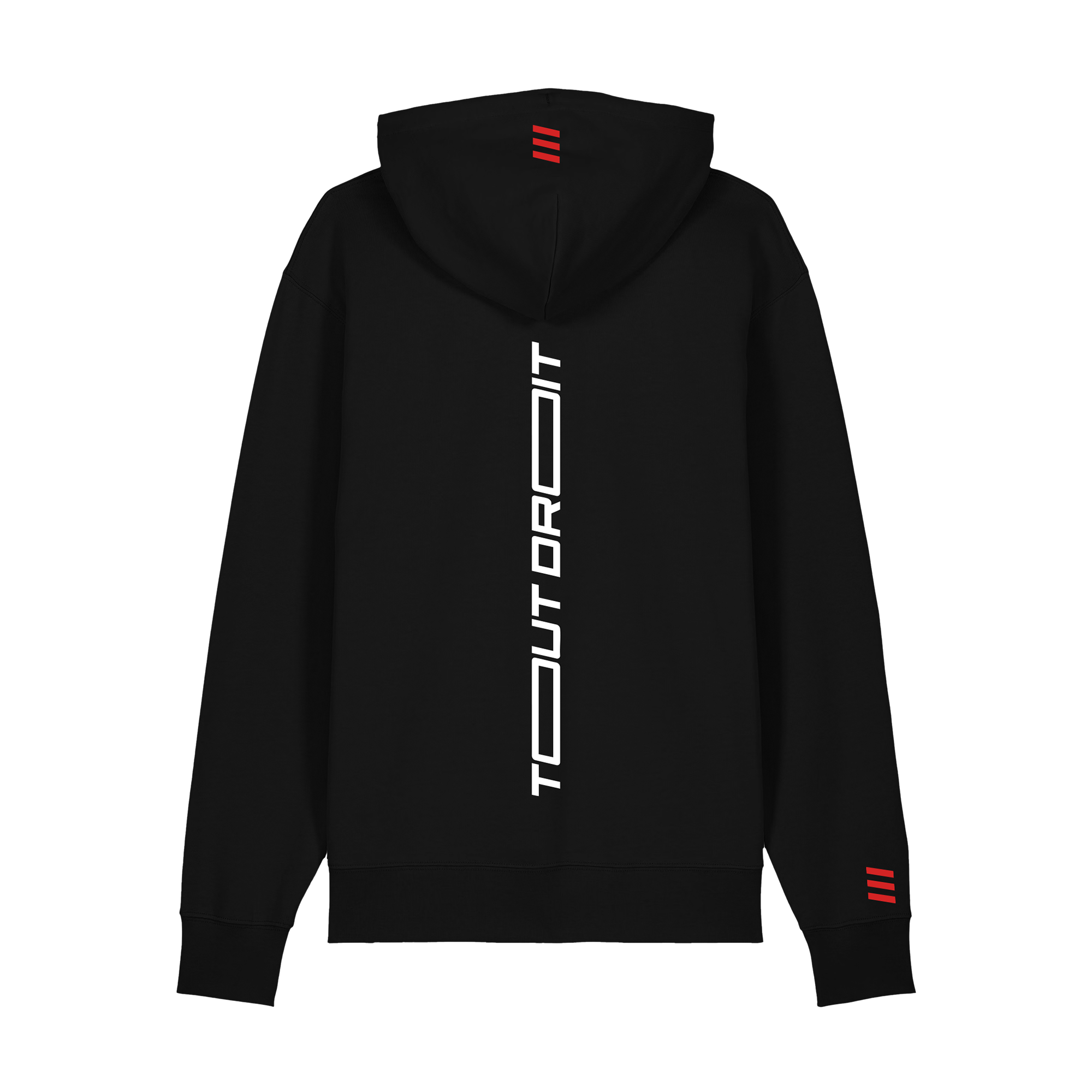 Hoodie Tout Droit - Noir